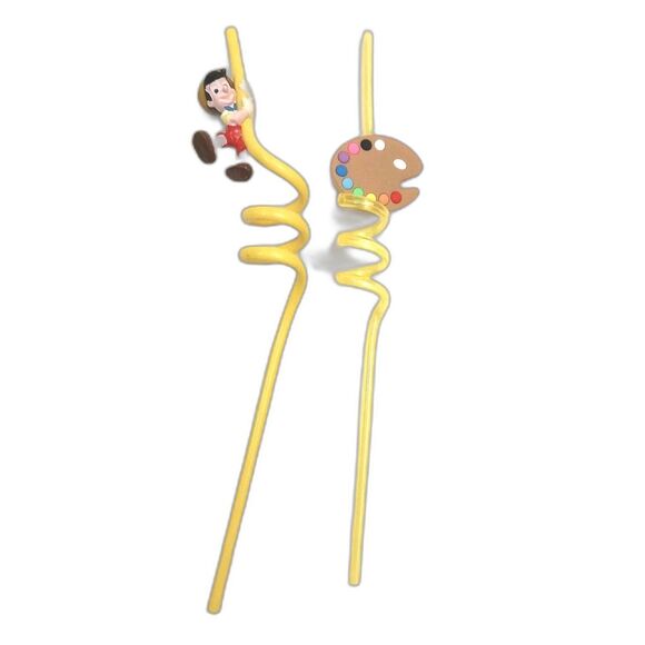 Vintage Pinocchio Applause Curly Swirl Straw And Art Disney #J105 - Picture 1 of 10